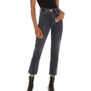 Agolde Black Washed Cropped Jeans